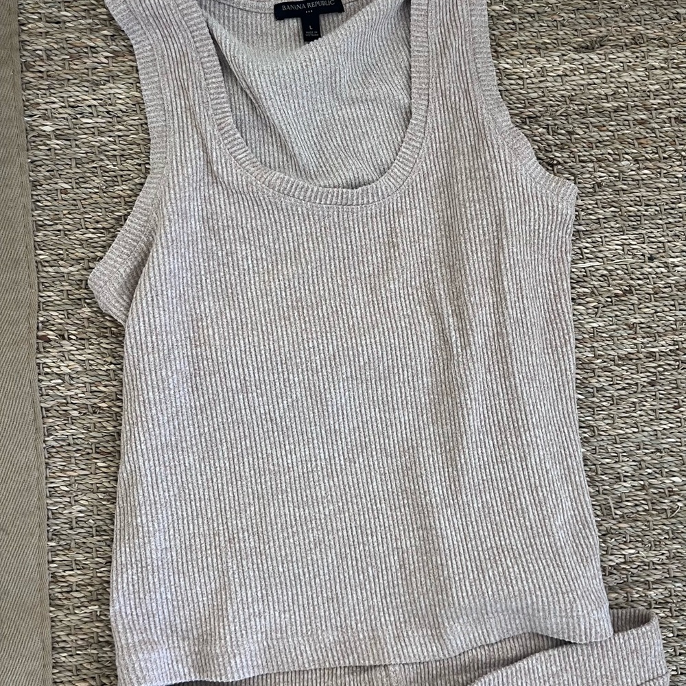 Banana Republic Light Gray Ribbed Set
